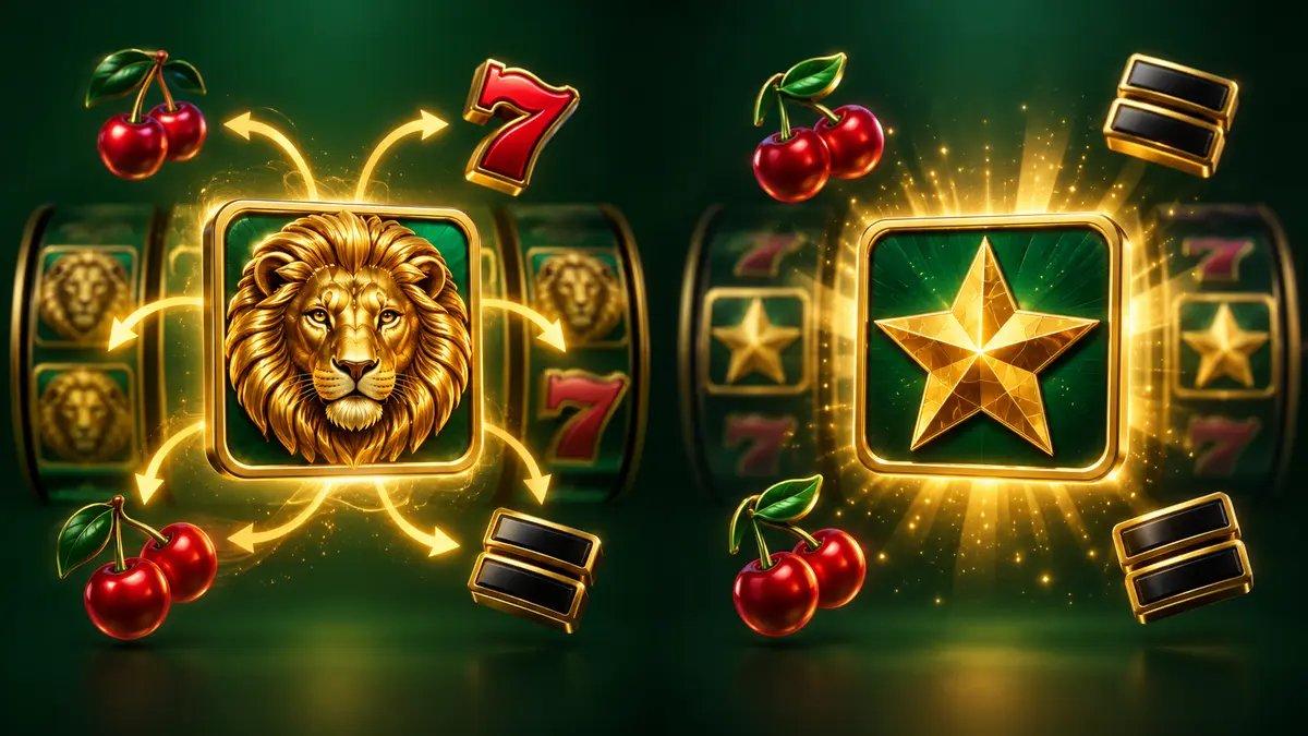 Visual comparison of WILD and SCATTER slot symbols