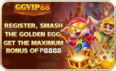 Supplied GGVIP88 golden egg registration promotion advertising a maximum bonus of PHP 8,888