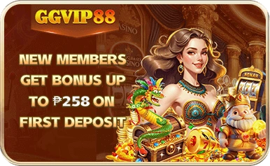 Supplied GGVIP88 promotion advertising new member first deposit rewards up to PHP 258