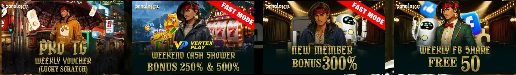 Panaloko promotional selection advertising vouchers, cashback, a new-member bonus and social sharing