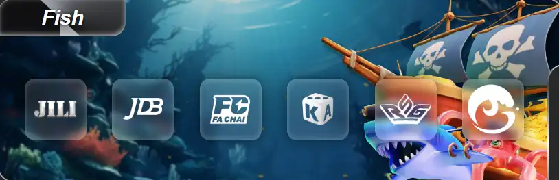 Pera57 Fish section showing six game-provider options