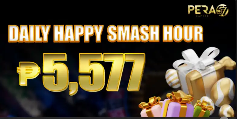 Pera57 Daily Happy Smash Hour promotion advertising ₱5,577